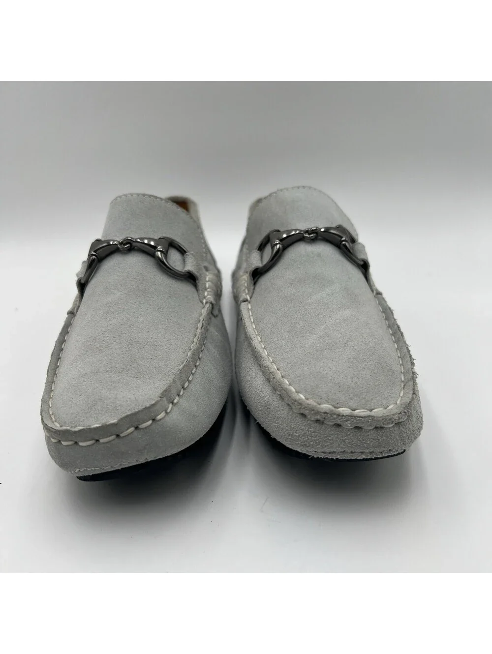 Men’s Saks Fifth Avenue Light Blue suede driving moccasin loafer Size 7M